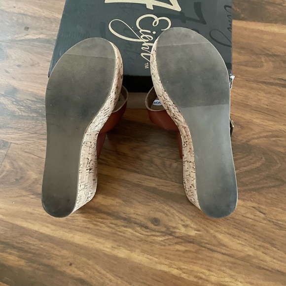 Cognac Sandals Wedges - Picture 5 of 6